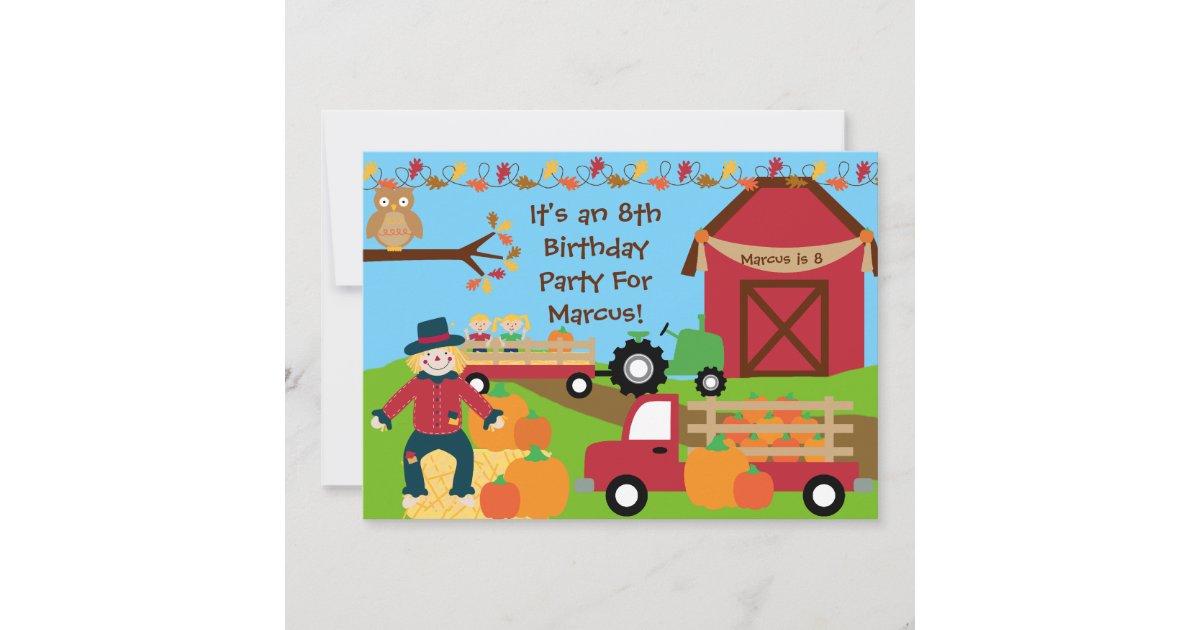 Autumn Harvest Birthday Party Invitation | Zazzle