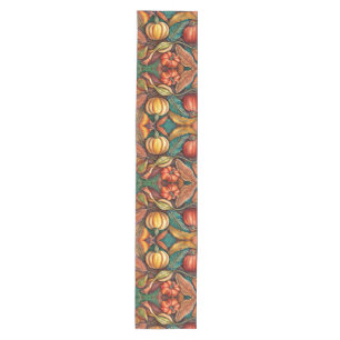 Autumn Harvest Botanical Autumn Decor Thanksgiving Medium Table Runner