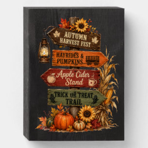 Autumn Harvest Fest Wooden Box Sign