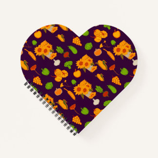 Autumn Harvest Healthy Veggie And Fruits Leggings Notebook