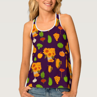 Autumn Harvest Healthy Veggie And Fruits Leggings Tank Top