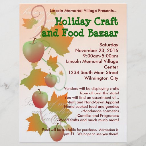 Autumn Harvest Holiday Craft Bazaar Flyer | Zazzle