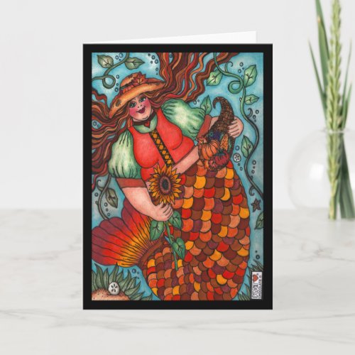 Autumn Harvest Mermaid Card