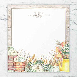 Autumn Harvest Monogrammed Notepad