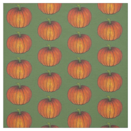 Autumn Harvest Orange Pumpkin Patch Thanksgiving Fabric