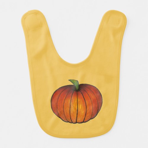 Autumn Harvest Orange Pumpkin Picking Patch Fall Baby Bib