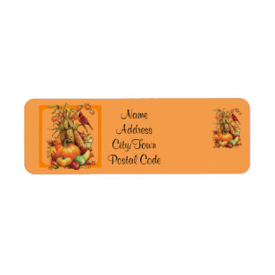 Autumn Harvest Orange Return Address Labels
