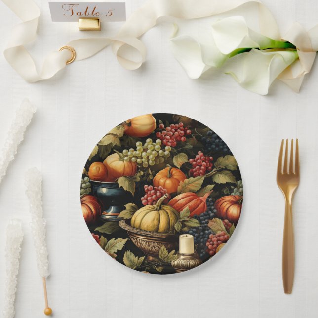 Autumn Harvest Paper Plates (Wedding)