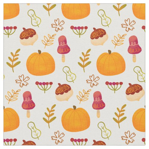 Autumn Harvest Pattern Fabric
