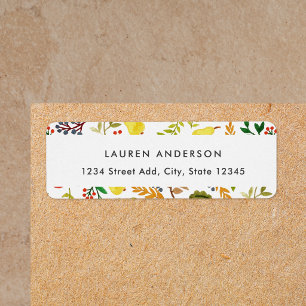 Autumn Harvest Personalized Return Address Label