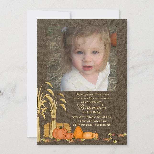 Autumn Harvest Photo Invitation (Front)