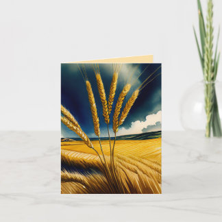 Autumn Harvest Prairie Gold Folded Greeting Card