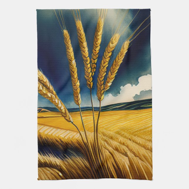 Autumn Harvest Prairie Gold Kitchen Towels (Vertical)