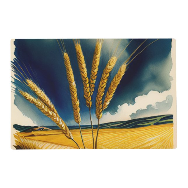 Autumn Harvest Prairie Gold Laminated Placemat (Front)