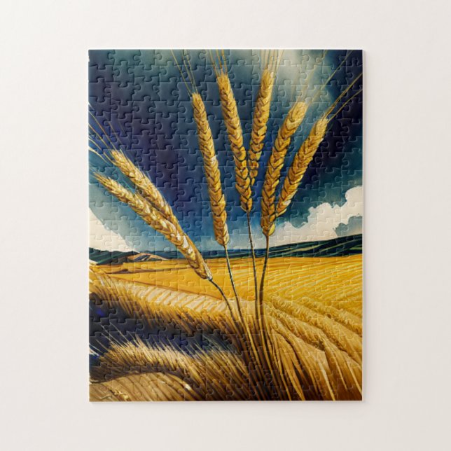 Autumn Harvest Prairie Gold Puzzle (Vertical)