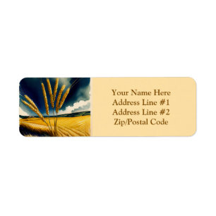 Autumn Harvest Prairie Gold Return Address Label