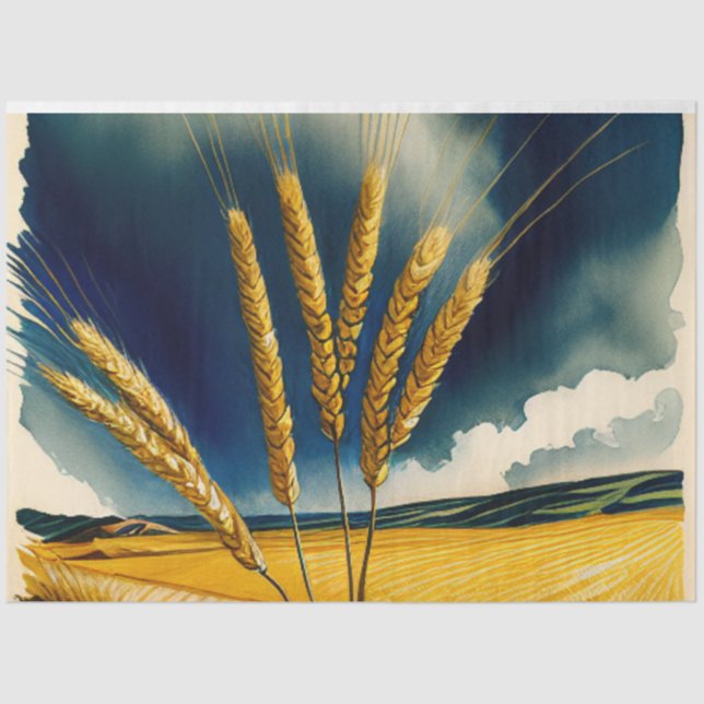 Autumn Harvest Prairie Gold Tissue Paper (Front)