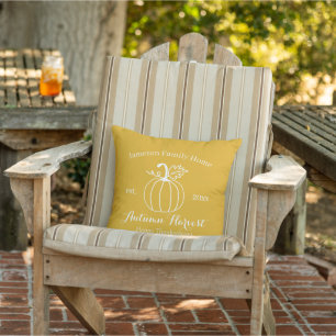 Autumn Harvest Pumpkin Family Thanksgiving Decor Outdoor Pillow