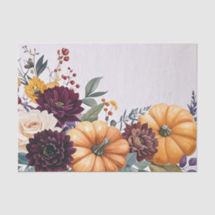 Autumn Harvest Pumpkin Floral Decoupage Tissue Paper
