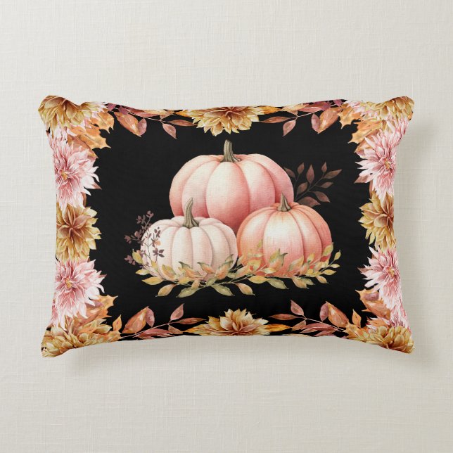Autumn Harvest Pumpkin Patch Accent Pillow (Front)