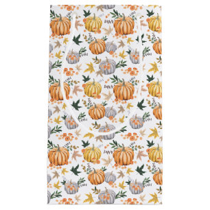 Autumn Harvest Pumpkin Pattern Fall Party Small Gift Bag