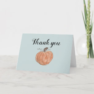 Autumn Harvest Pumpkin Peach Painting Thank You Card