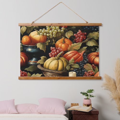 Autumn Harvest Pumpkins  Hanging Tapestry
