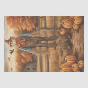 Autumn Harvest: Scarecrow in Fall Decoupage Tissue Paper