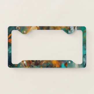 Autumn Harvest Teal Rust Gold Abstract