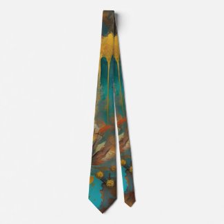 Autumn Harvest Teal Rust Gold Abstract