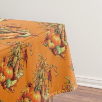 Autumn Harvest Thanksgiving Orange Table Cloth
