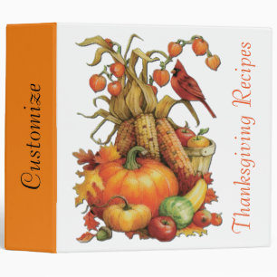 Autumn Harvest Thanksgiving Recipe Binder