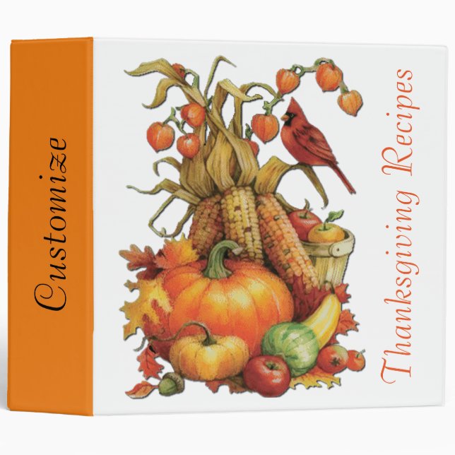 Autumn Harvest Thanksgiving Recipe Binder (Front/Spine)