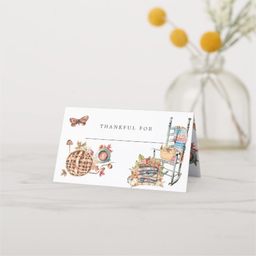 Autumn Harvest  Thanksgiving Table Place Card