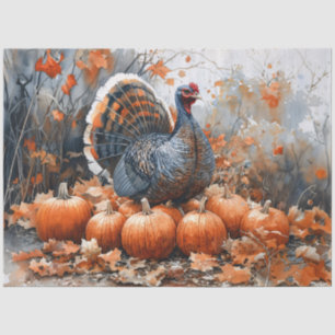 Autumn Harvest Turkey Decoupage Tissue Paper