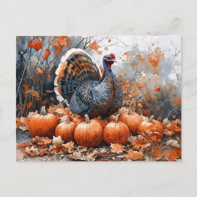 Autumn Harvest Turkey Postcard (Front)