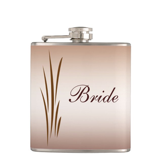 Autumn Harvest Wedding Bride Flask (Front)