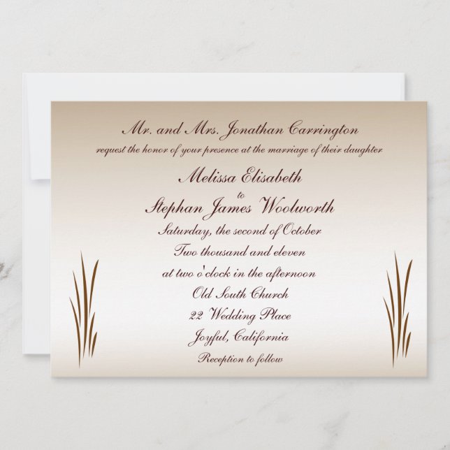 Autumn Harvest Wedding Invitation (Front)