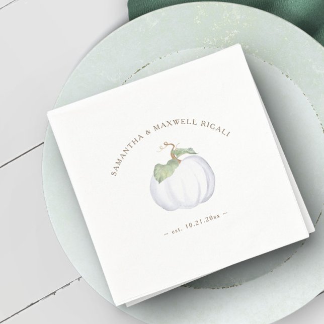 Autumn Harvest White Pumpkin Napkins (White pumpkin napkins)