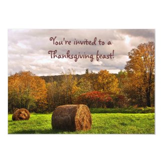 Autumn Hay Harvest Thanksgiving Invitation