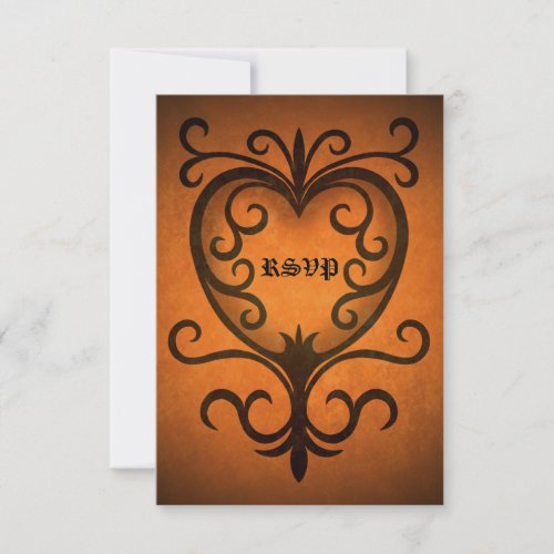 Autumn heart rsvp wedding