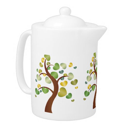 Autumn Hearts Tree Teapot