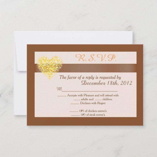 Autumn Hearts Wedding 3.5x5 R.S.V.P. Reply Card (Front)