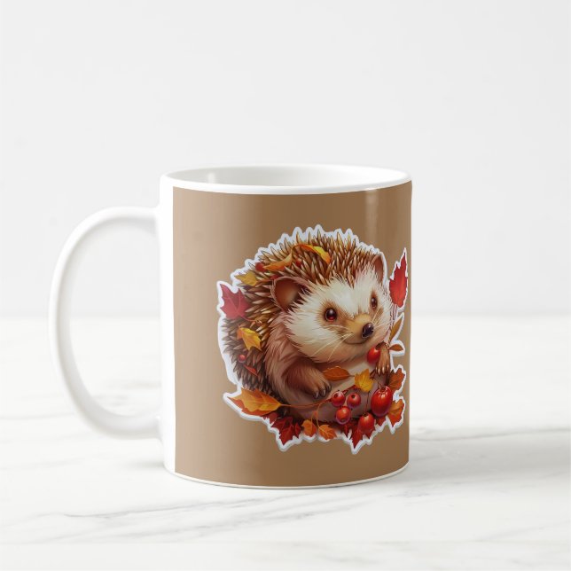Autumn Hedgehog Adventure  Coffee Mug (Left)