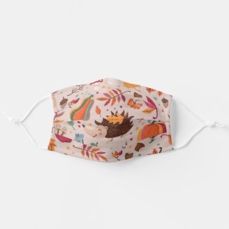 Autumn Hedgehog Cloth Face Mask