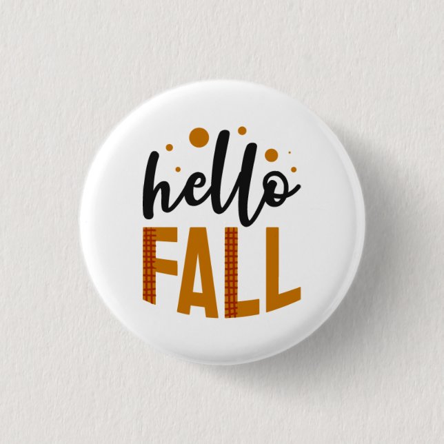 Autumn Hello Fall Button (Front)