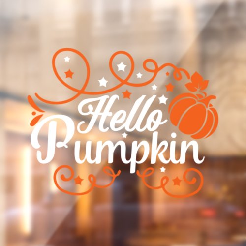 Autumn Hello Pumpkin Window Cling