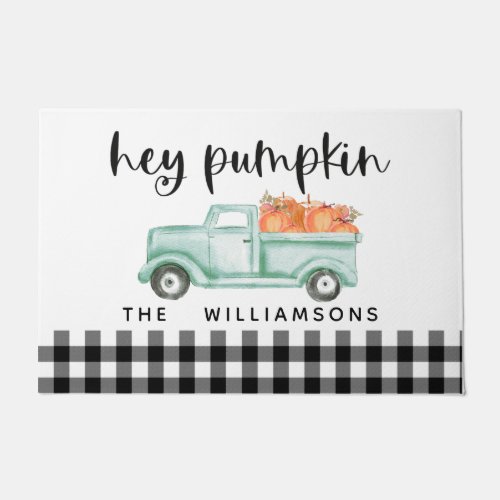 Autumn Hey There Pumpkin Custom Farmhouse Fall  Doormat