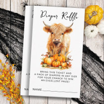 Autumn Highland Cow Cute Baby Shower Diaper Raffle Enclosure Card