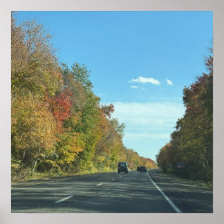 Autumn Highway Photo Poster